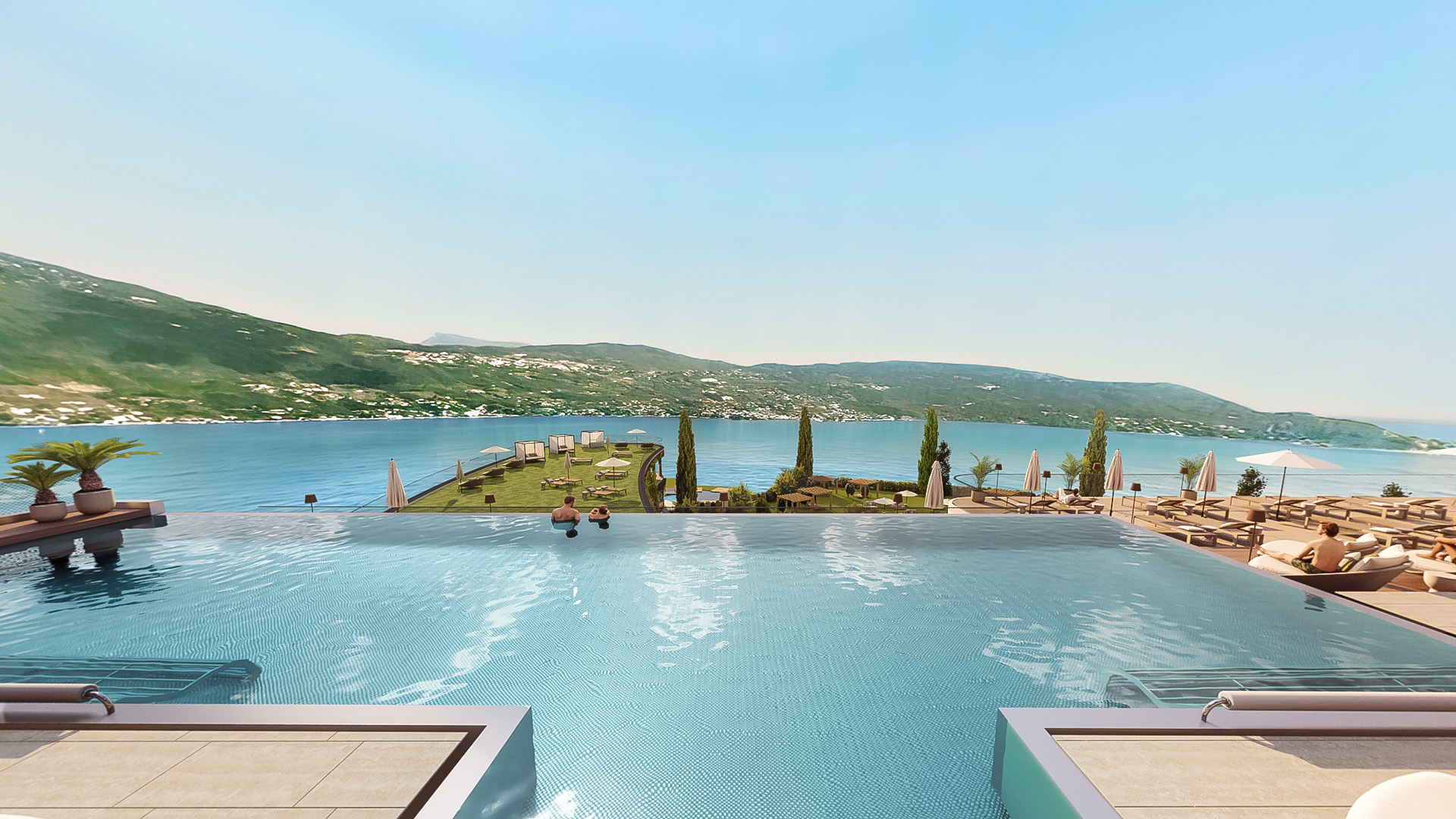 Hotel at Lake Garda with pool and lake view